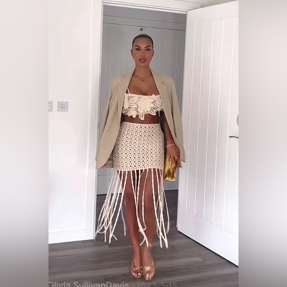 Zara Crochet‎ Knit Fringed Mini Skirt - Picture 13 of 15